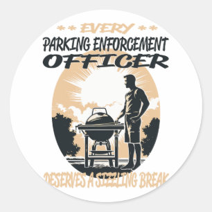 Parkeerhandhaver Grappig BBQ Chef of meisje Ronde Sticker