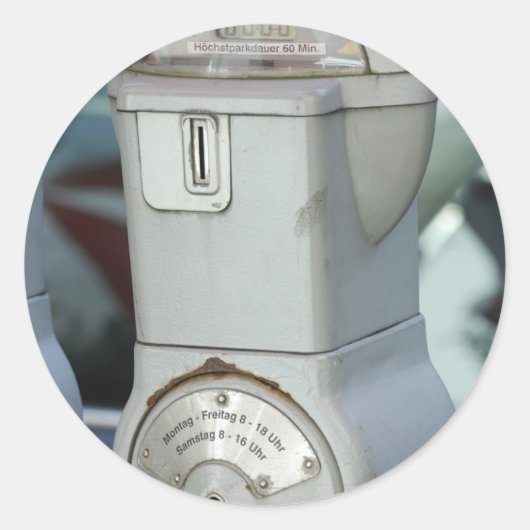 Parkeermeter Ronde Sticker (Voorkant)