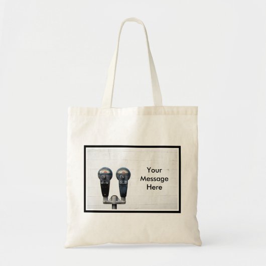 Parkeermeters en lege stadsmuur tote bag (Voorkant)