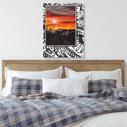 Parkeerplaats bij Dusk Canvas Afdruk (Insitu (Slaapkamer))