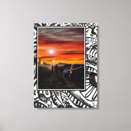 Parkeerplaats bij Dusk Canvas Afdruk