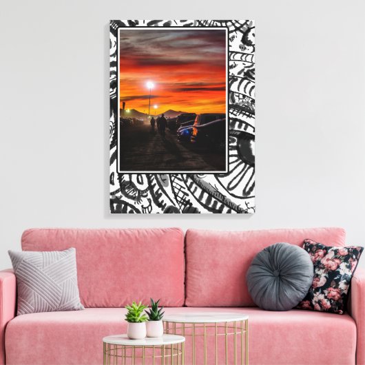 Parkeerplaats bij Dusk Canvas Afdruk (Insitu (Woonkamer))