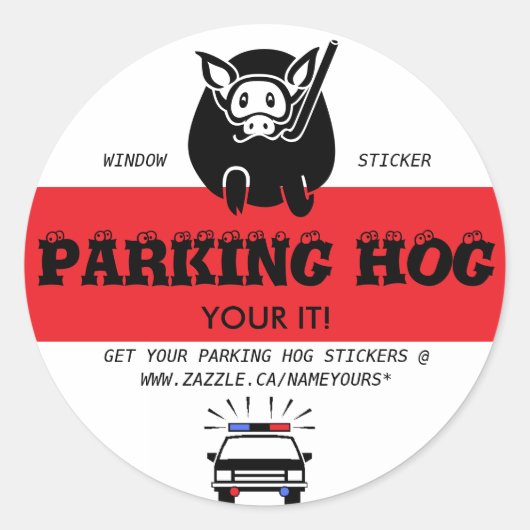 PARKEERPLAATS HOG RONDE STICKER (Voorkant)
