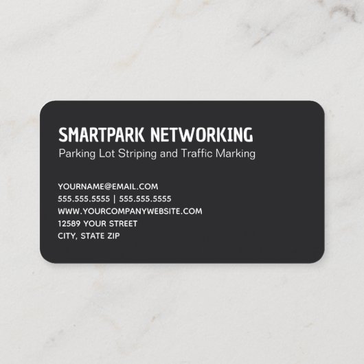 Parkeerplaats Striping Visitekaartje (Achterkant)
