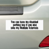 Parkeerplaats voor gehandicapten bumpersticker (Op auto)