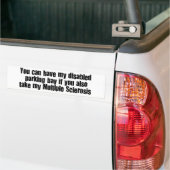 Parkeerplaats voor gehandicapten bumpersticker (Op Truck)