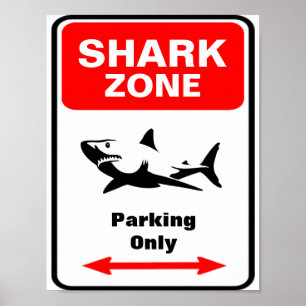 Parkeerteken SHARK Zone Poster