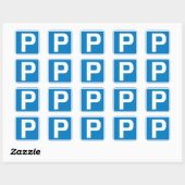 Parkeerteken Vierkante Sticker (Vel)