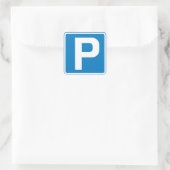 Parkeerteken Vierkante Sticker (Tas)