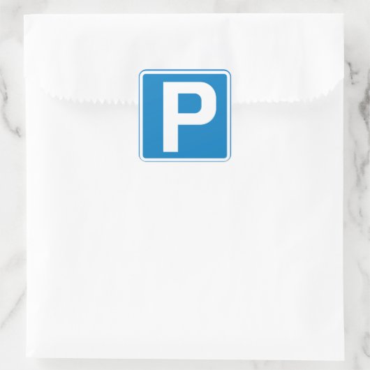 Parkeerteken Vierkante Sticker (Tas)