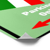 Parkeerteken voor Italiaanse zone Poster (Hoek)