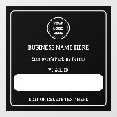 Parkeervergunning Voertuig ID Aangepaste tekst Aut Raamsticker (Vel)