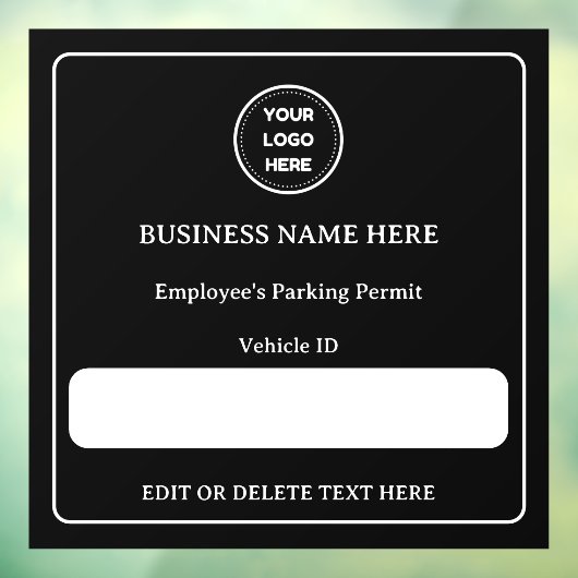 Parkeervergunning Voertuig ID Aangepaste tekst Aut Raamsticker (Vel 3)