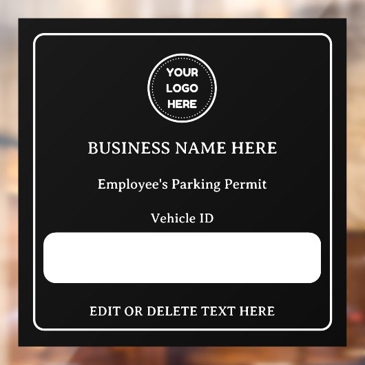 Parkeervergunning Voertuig ID Aangepaste tekst Aut Raamsticker (Vel 2)