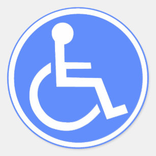 PARKEERZONE VOOR ROLSTOELEN RONDE STICKER
