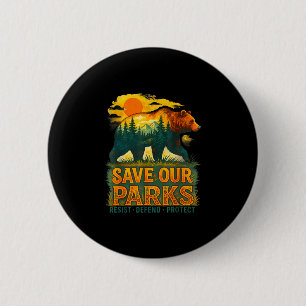 Parken behouden natuurbeer natuurpark bezoekers ronde button 5,7 cm