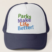 Parken maken het leven beter! Officiële Logo Trucker Pet (Voorkant)