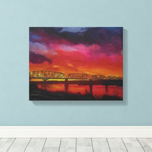 Parker Arizona treinbrug Canvas Afdruk (Insitu (Houten vloer))