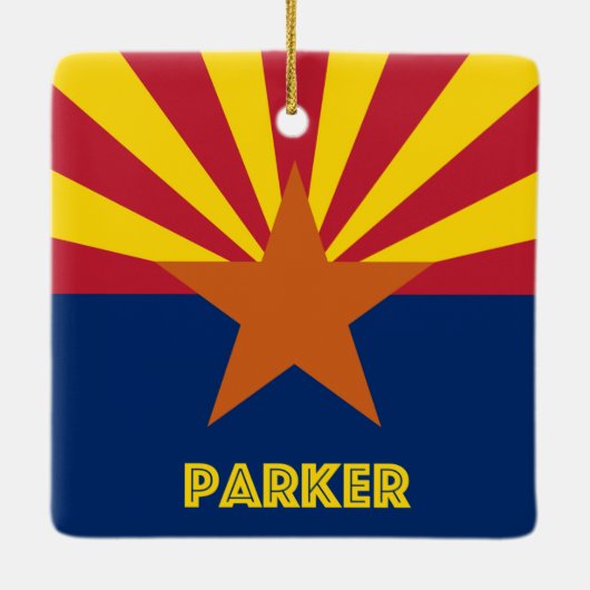 Parker AZ Flag Keramisch Ornament (Achterkant)