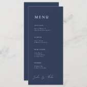 Parker bruiloft diner menu (Voorkant / Achterkant)