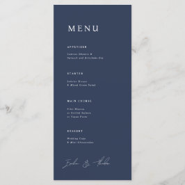 Parker bruiloft diner menu