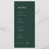 Parker bruiloft diner menu (Voorkant)