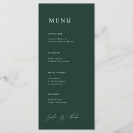 Parker bruiloft diner menu