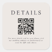 Parker Bruiloft QR Code Vierkante Sticker (Voorkant)
