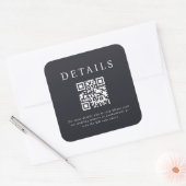 Parker Bruiloft QR Code Vierkante Sticker (Envelop)