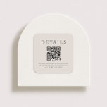 Parker Bruiloft QR Code Vierkante Sticker<br><div class="desc">Dit bruiloft ontwerp toont een elegant en formeel ontwerp, perfect voor een verfijnde ceremonie. De uitnodiging heeft een minimalistische esthetiek, met strakke lijnen en een focus op typografie. De namen worden prominent weergegeven in een klassiek serif lettertype, waardoor een sfeer van tijdloze genade aan het stuk. Het gebruik van een...</div>