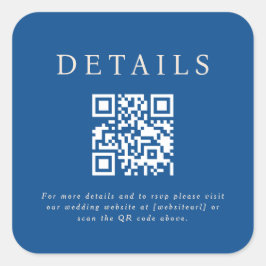 Parker Bruiloft QR Code Vierkante Sticker