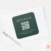 Parker Bruiloft QR Code Vierkante Sticker (Envelop)