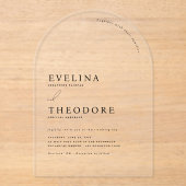 Parker Clear Acrylic Arch Wedding Invitation Acryl Uitnodigingen (Voorkant)