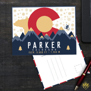 Parker Colorado Mountain Co Ski Vintage Briefkaart