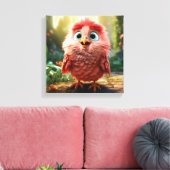 Parker - De rode kardinaal chick Canvas Afdruk (Insitu (Woonkamer))
