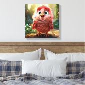 Parker - De rode kardinaal chick Canvas Afdruk (Insitu (Slaapkamer))