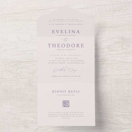 Parker Elegant Seal en Stuur bruiloft uitnodiging (Binnen)