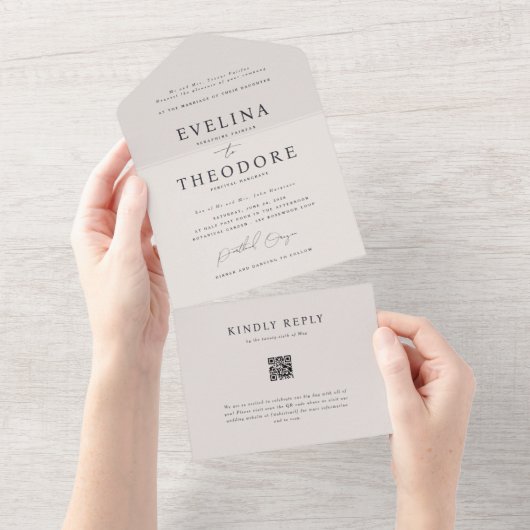 Parker Elegant Seal en Stuur bruiloft uitnodiging (Afscheurbaar)