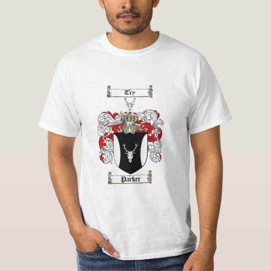 Parker Family Crest - Parker Coat of Arms T-shirt (Voorkant)