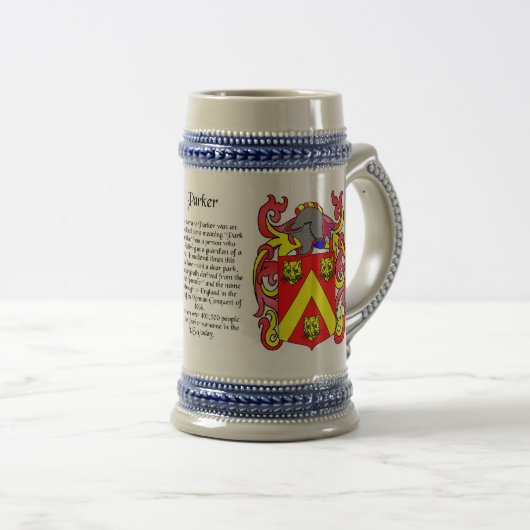 Parker Family Crest Stein Bierpul (Voorkant rechts)