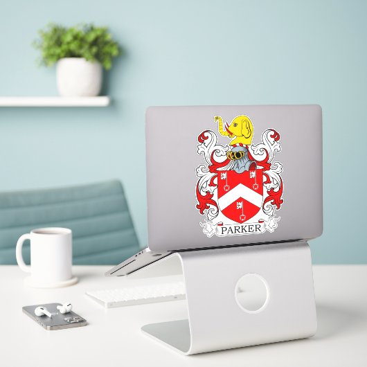 Parker Family Crest Sticker (Laptop op bureau)