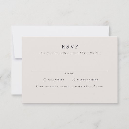 Parker Formeel Landschap Bruiloft RSVP Kaart (Voorkant)