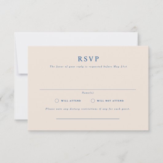 Parker Formeel Landschap Bruiloft RSVP Kaart (Voorkant)