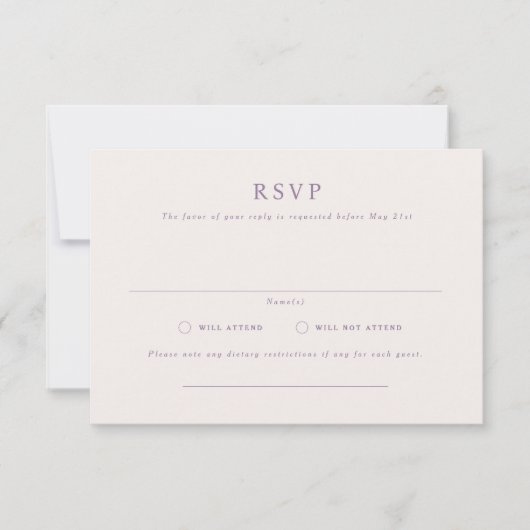 Parker Formeel Landschap Bruiloft RSVP Kaart (Voorkant)