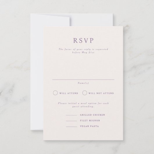 Parker Formeel Portret Bruiloft RSVP Kaart (Voorkant)