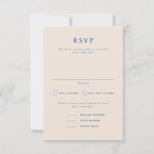 Parker Formeel Portret Bruiloft RSVP Kaart (Voorkant)