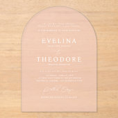 Parker formele Beige getinte bruiloft uitnodiging (Voorkant)