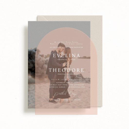 Parker formele Beige getinte bruiloft uitnodiging