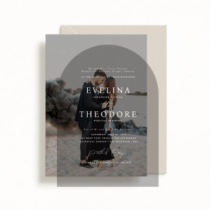 Parker formele boogvormige bruiloft uitnodiging