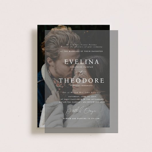 Parker formele donkere getinte bruiloft uitnodigin acryl uitnodigingen